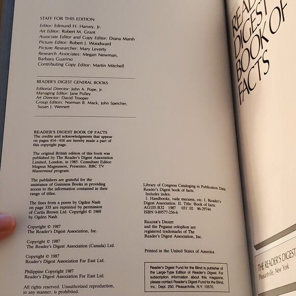 Readers Digest Book of Facts Essential & Intriguing Information 1987 HC Vtg - Picture 5 of 9